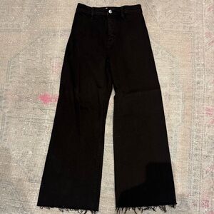 Brown Pistola Wide-Leg Frayed Hem Pants